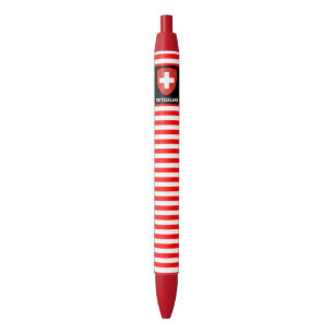 Switzerland Flag Cute Patriotic Black Ink Pen
