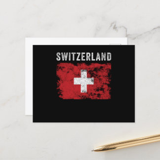 Switzerland Flag Distressed - Swiss Flag Postcard