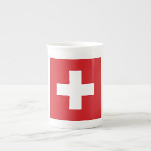 Switzerland Flag Emblem Bone China Mug