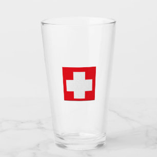 Switzerland Flag Glass