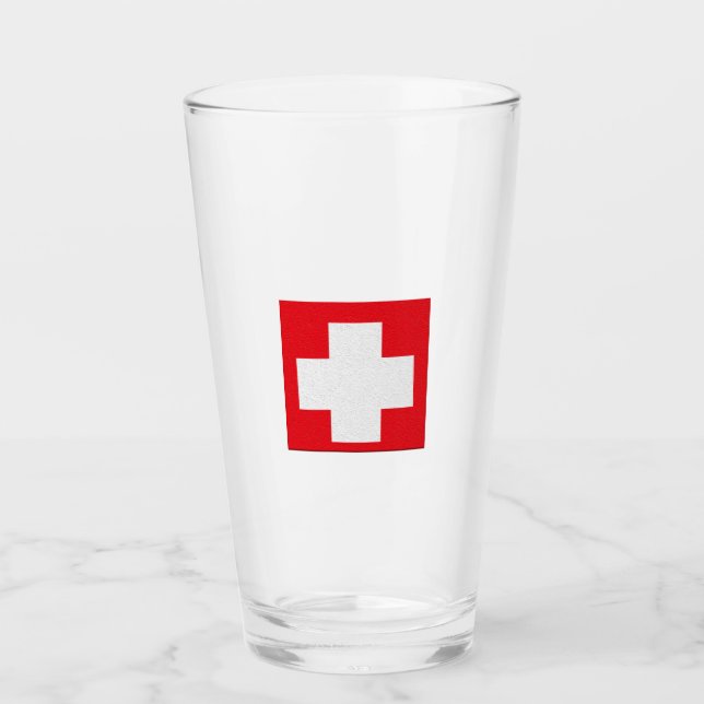 Switzerland Flag Glass (Front)