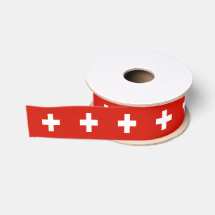 Switzerland flag grosgrain ribbon