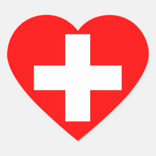 Switzerland Flag Heart Sticker