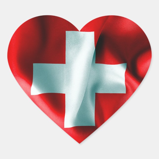 Switzerland Flag Heart Sticker (Front)