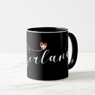 Switzerland Flag Heart, Swiss Mug
