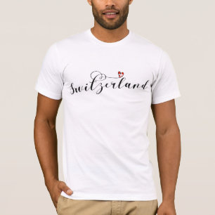Switzerland Flag Heart, Swiss T-Shirt