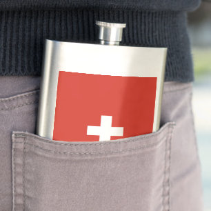 Switzerland flag hip flask