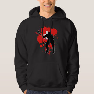 Switzerland Flag Hockey Player Swiss Ice Hockey Hoodie