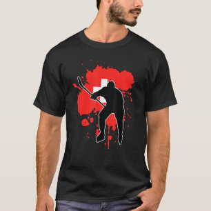 Switzerland Flag Hockey Player  Swiss Ice Hockey T-Shirt