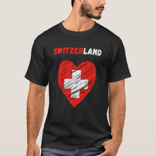 Switzerland Flag Holiday Switzerland Heart Swiss F T-Shirt