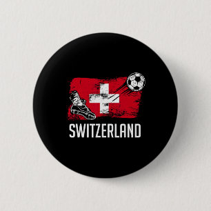 Switzerland Flag Jersey Swiss Soccer Team Swiss  6 Cm Round Badge