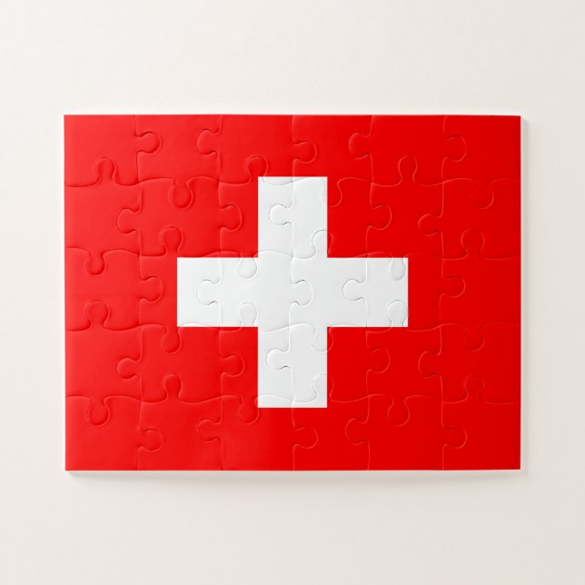 Switzerland Flag Jigsaw Puzzle (Horizontal)
