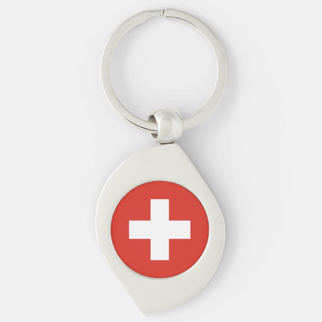 Switzerland Flag Key Ring (Front)