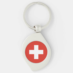 Switzerland flag key ring