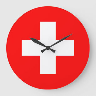 Switzerland Flag Large Clock