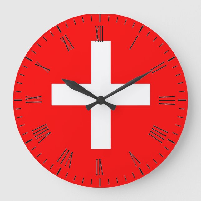 Switzerland Flag Large Clock (Front)