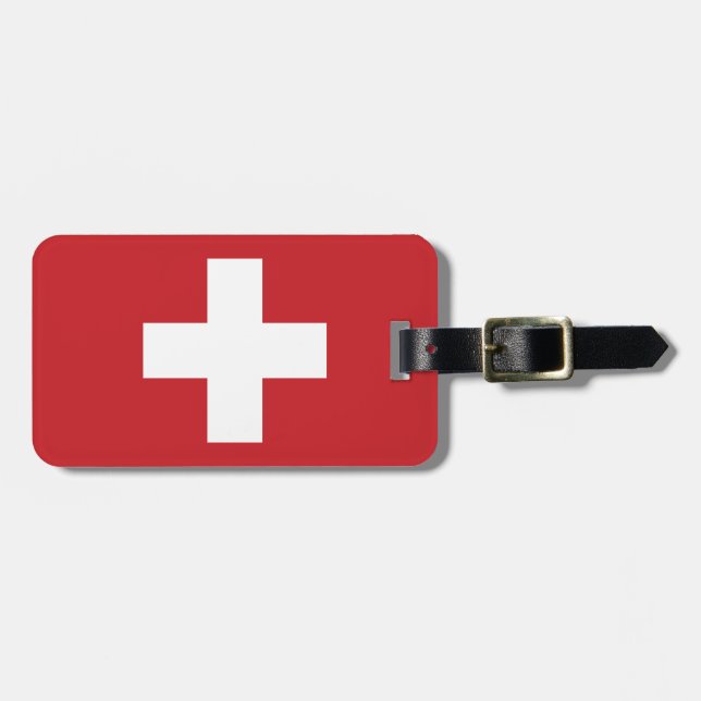 Switzerland Flag Luggage Tag (Front Horizontal)