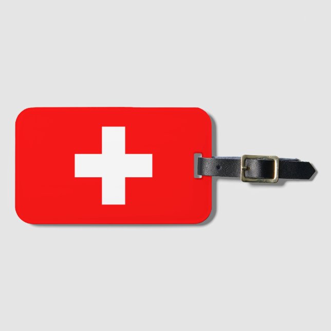 Switzerland Flag Luggage Tag (Front Horizontal)