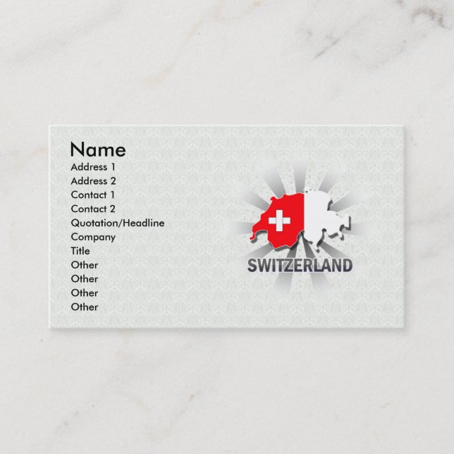 Switzerland Flag Map 2.0 Business Card (Front)