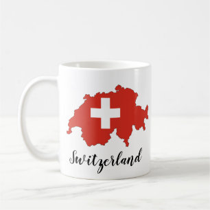 Switzerland Flag Map Coffee Mug
