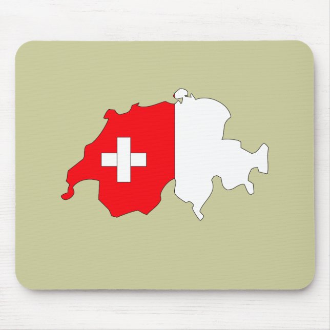 Switzerland flag map mouse mat (Front)