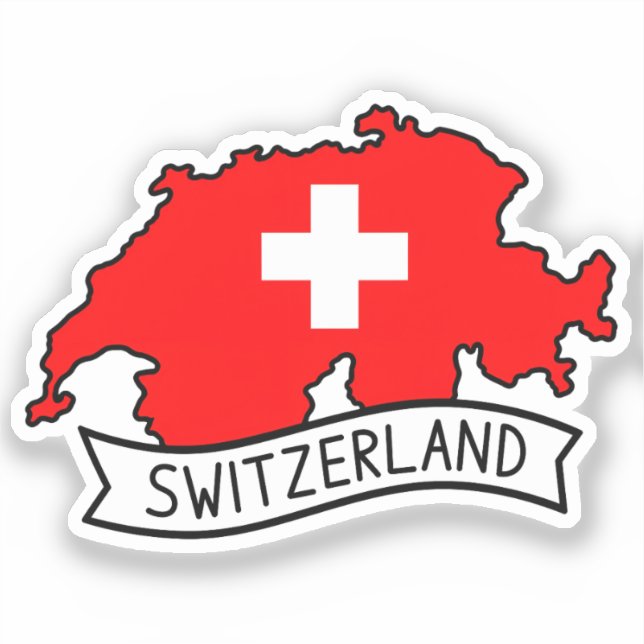 Switzerland Flag Map Patriotic Swiss Pride World (Front)