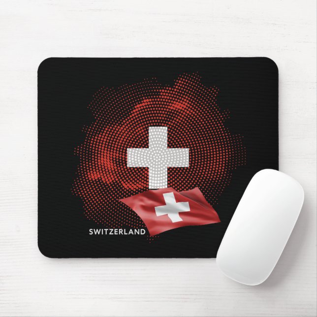 Switzerland flag mouse mat (With Mouse)