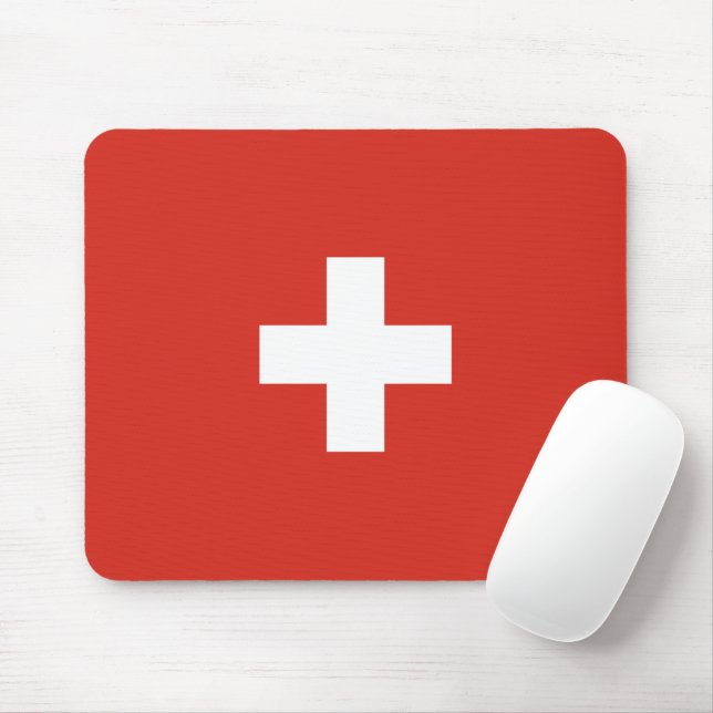 Switzerland flag mouse mat (With Mouse)
