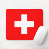 Switzerland Flag Mouse Mat (With Mouse)