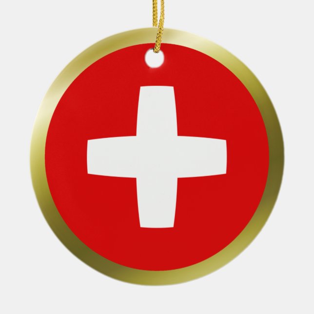 Switzerland Flag Ornament (Front)