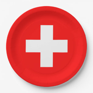 Switzerland Flag Paper Plate