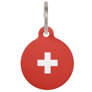 Switzerland flag pet tag