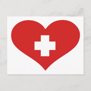 Switzerland flag postcard