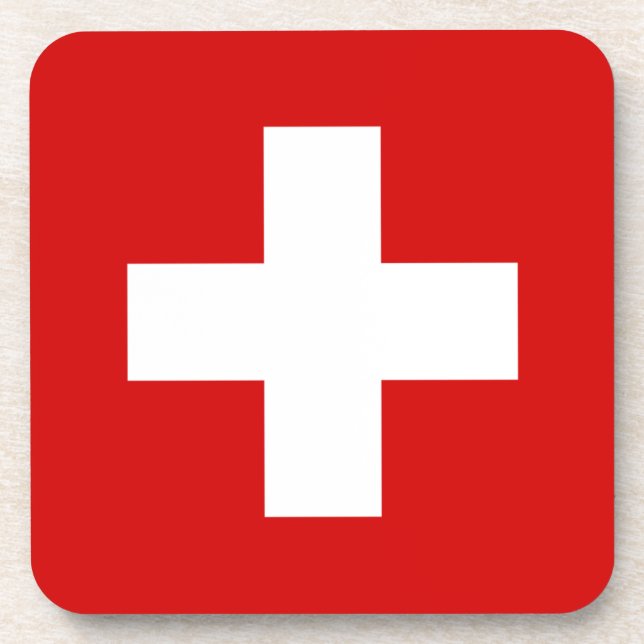Switzerland flag quality coaster (Front)
