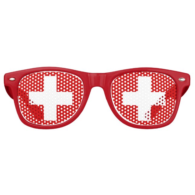 Switzerland flag quality retro sunglasses (Front)