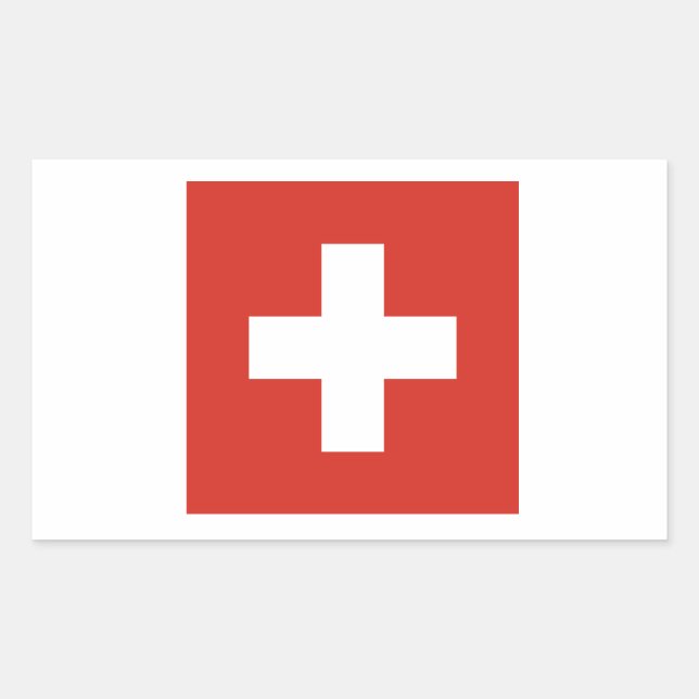 Switzerland Flag Rectangular Sticker (Front)
