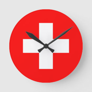 Switzerland Flag Round Clock