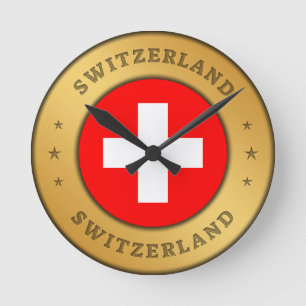 Switzerland Flag Round Clock