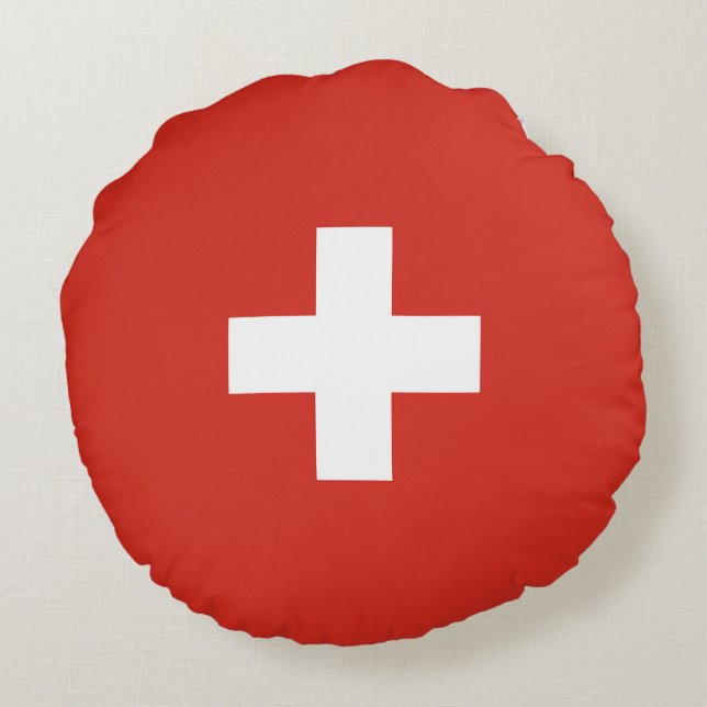 Switzerland flag round cushion (Back)
