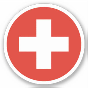 Switzerland Flag Round Sticker