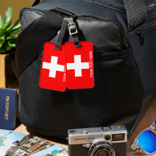 Switzerland Flag Schweiz Swiss Luggage Tag