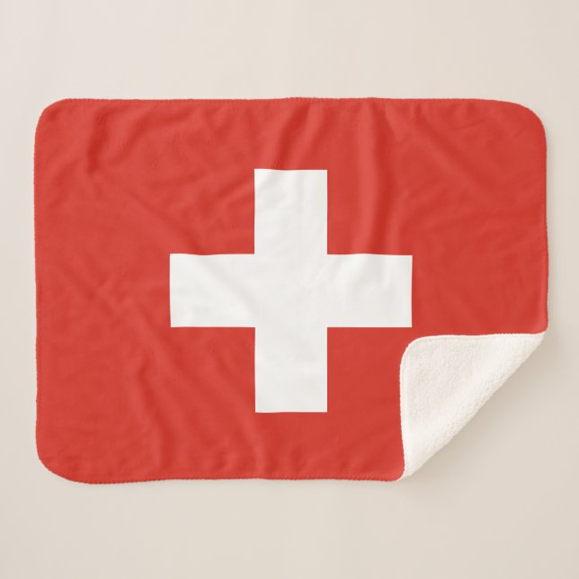 Switzerland Flag Sherpa Blanket (Front (Horizontal))