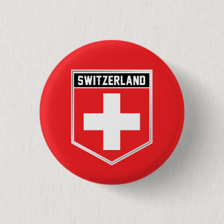 Switzerland Flag Shield 3 Cm Round Badge