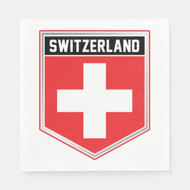 Switzerland Flag Shield Napkin (Front)