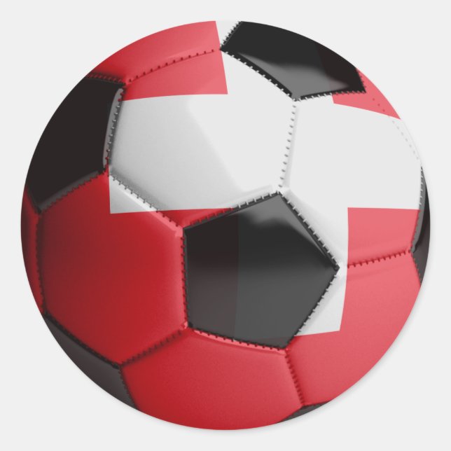 Switzerland flag Soccer Ball Classic Round Sticker (Front)