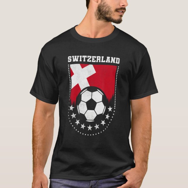 Switzerland Flag Soccer Fan T-Shirt (Front)