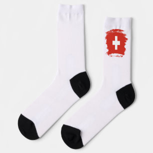 Switzerland flag socks