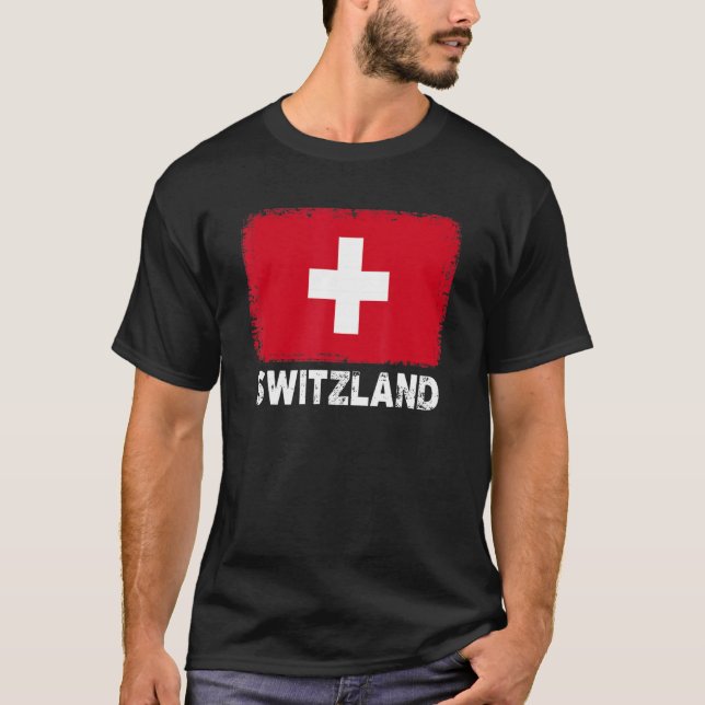 Switzerland Flag   Support Swiss People Women Men  T-Shirt (Front)