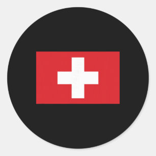 Switzerland Flag Swiss Fans Hiking Skiing Men Wome Classic Round Sticker