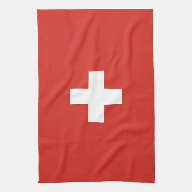 Switzerland flag tea towel (Vertical)